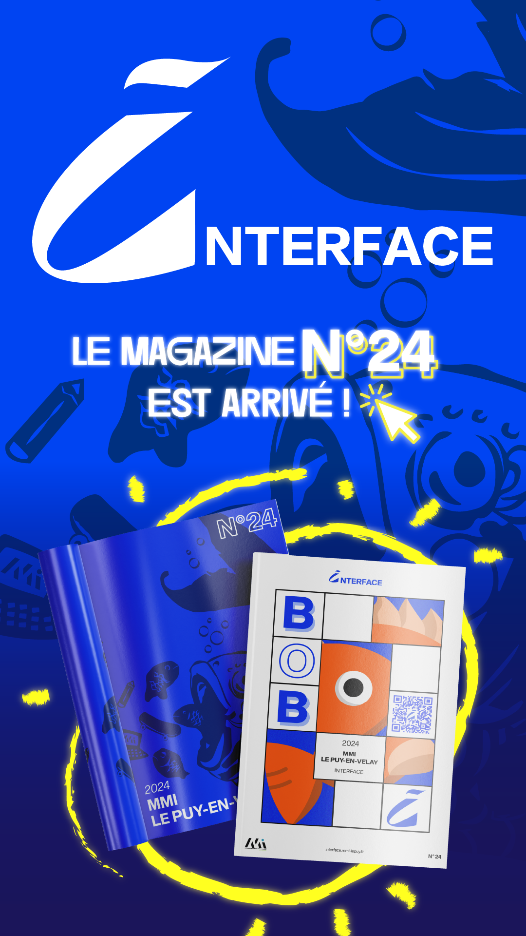 Il s'agit d'une publication statique pour Instagram annonçant l'arrivé du magazine Interface numéro 24.